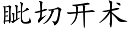 眦切开术 (楷体矢量字库)