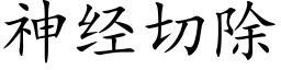 神经切除 (楷体矢量字库)