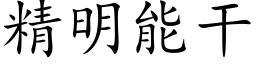 精明能干 (楷体矢量字库)