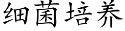 细菌培养 (楷体矢量字库)