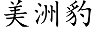 美洲豹 (楷体矢量字库)