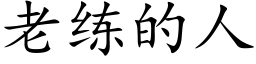 老练的人 (楷体矢量字库)