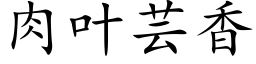 肉葉芸香 (楷體矢量字庫)