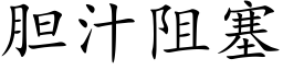 胆汁阻塞 (楷体矢量字库)