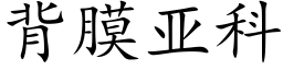 背膜亚科 (楷体矢量字库)