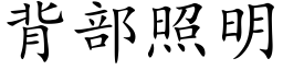 背部照明 (楷体矢量字库)