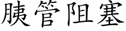 胰管阻塞 (楷体矢量字库)