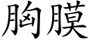 胸膜 (楷体矢量字库)