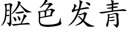 脸色发青 (楷体矢量字库)