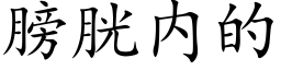 膀胱内的 (楷体矢量字库)