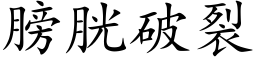 膀胱破裂 (楷体矢量字库)