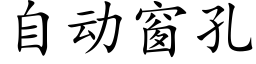 自动窗孔 (楷体矢量字库)