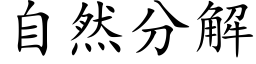 自然分解 (楷体矢量字库)