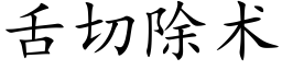 舌切除术 (楷体矢量字库)