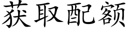 獲取配額 (楷體矢量字庫)