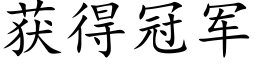 获得冠军 (楷体矢量字库)