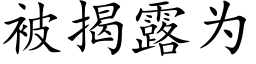 被揭露为 (楷体矢量字库)