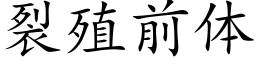 裂殖前体 (楷体矢量字库)