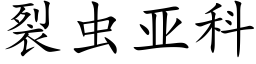 裂虫亚科 (楷体矢量字库)