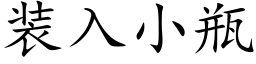 装入小瓶 (楷体矢量字库)