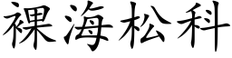 裸海松科 (楷体矢量字库)