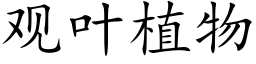 觀葉植物 (楷體矢量字庫)