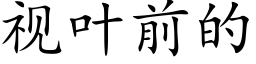 視葉前的 (楷體矢量字庫)