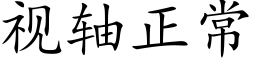 視軸正常 (楷體矢量字庫)