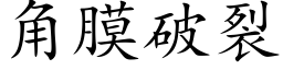 角膜破裂 (楷体矢量字库)