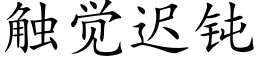 觸覺遲鈍 (楷體矢量字庫)