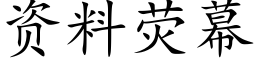 资料荧幕 (楷体矢量字库)