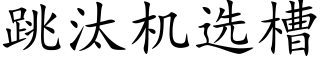 跳汰機選槽 (楷體矢量字庫)