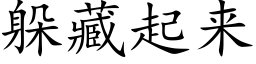 躲藏起来 (楷体矢量字库)