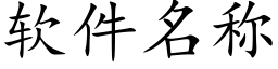 软件名称 (楷体矢量字库)