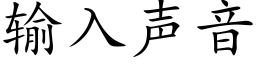 输入声音 (楷体矢量字库)