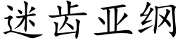 迷齒亞綱 (楷體矢量字庫)