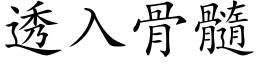 透入骨髓 (楷体矢量字库)