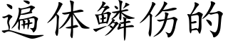 遍体鳞伤的 (楷体矢量字库)