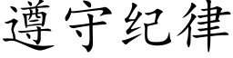 遵守纪律 (楷体矢量字库)