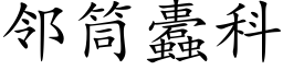 邻筒蠹科 (楷体矢量字库)