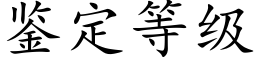 鉴定等级 (楷体矢量字库)