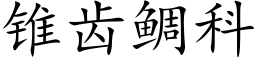 錐齒鲷科 (楷體矢量字庫)