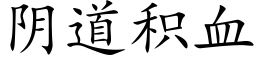 阴道积血 (楷体矢量字库)