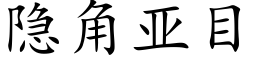 隐角亚目 (楷体矢量字库)