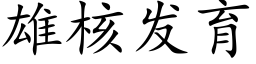 雄核发育 (楷体矢量字库)