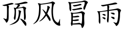 頂風冒雨 (楷體矢量字庫)