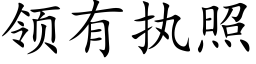 领有执照 (楷体矢量字库)