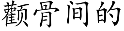 顴骨間的 (楷體矢量字庫)