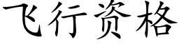 飞行资格 (楷体矢量字库)