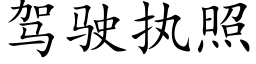 驾驶执照 (楷体矢量字库)